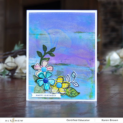 Blue and Violet Gel Press Card Background