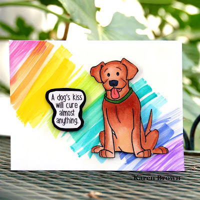 Handmade Card featuring a mutt mixed breed rescue dog.