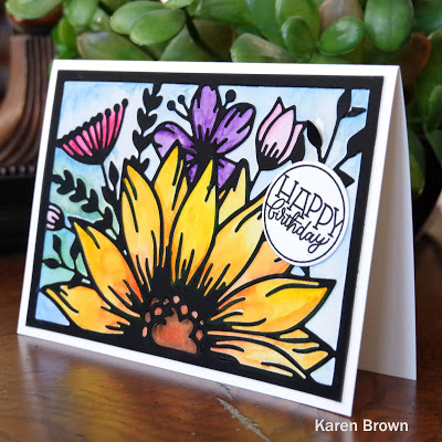 Simon Says Stamp Birthday Word Mix 1 Circle Happy Birthday sentiment.