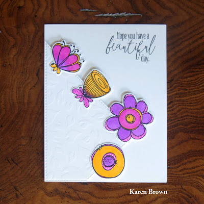 Dry Embossing with stencil from Dylusions Garden Leaves