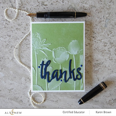 White pigment ink + 3D embossing folder = colored cardstock