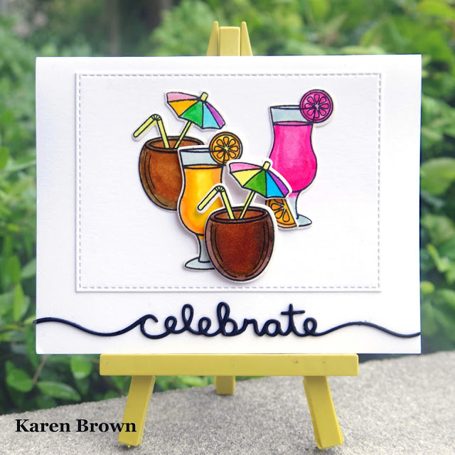 Beverages die cuts from Sunny Studio Tropical Paradise Stamp and Die Set.