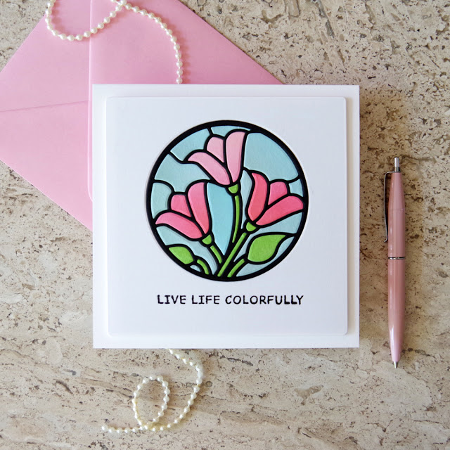 Faux Stained Glass Inlay Technique for papercrafters