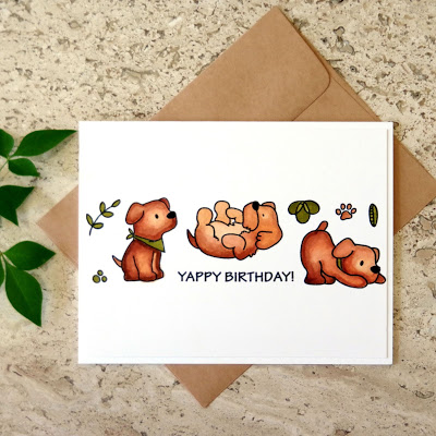 Mama Elephant Playful Pups Handmade Card Yappy Birthday