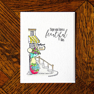 Watercolor card using AI Shoppes Stamp set.