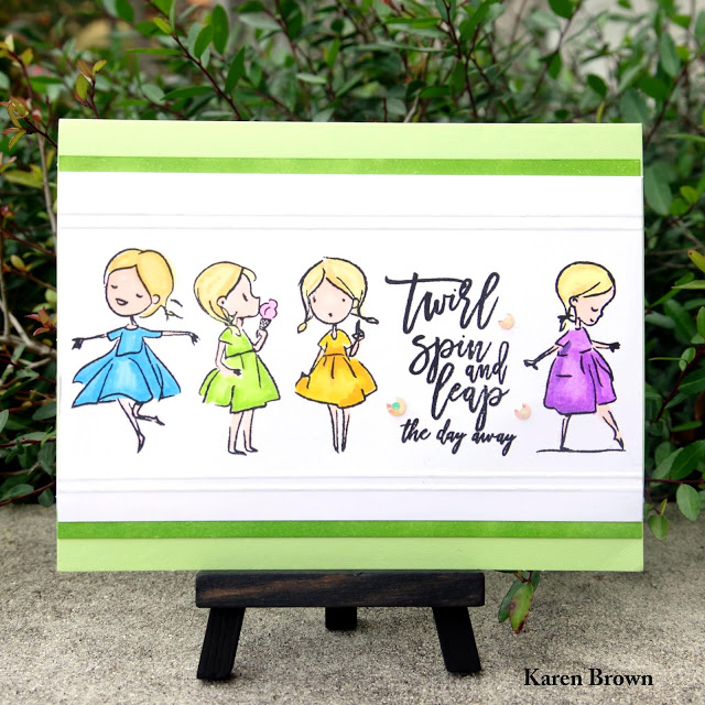 Handmade Card featuring Picket Fences Sweet Dear Friend Stamp Set. Handmade Card accented with Pretty Pink Posh Buttercream jewels.