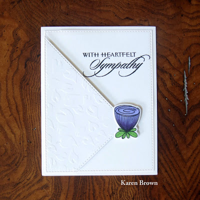 Sympathy Card using dry embossing with Dylusions Garden Leaves Stencil