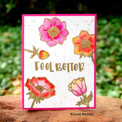 gold embossing and watercoloring