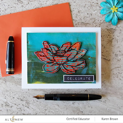 Acrylic Paint Gel Press Mixed Media Card.