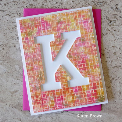 Simon Says Stamp Sketchy Lines Background die and emboss resist technique.