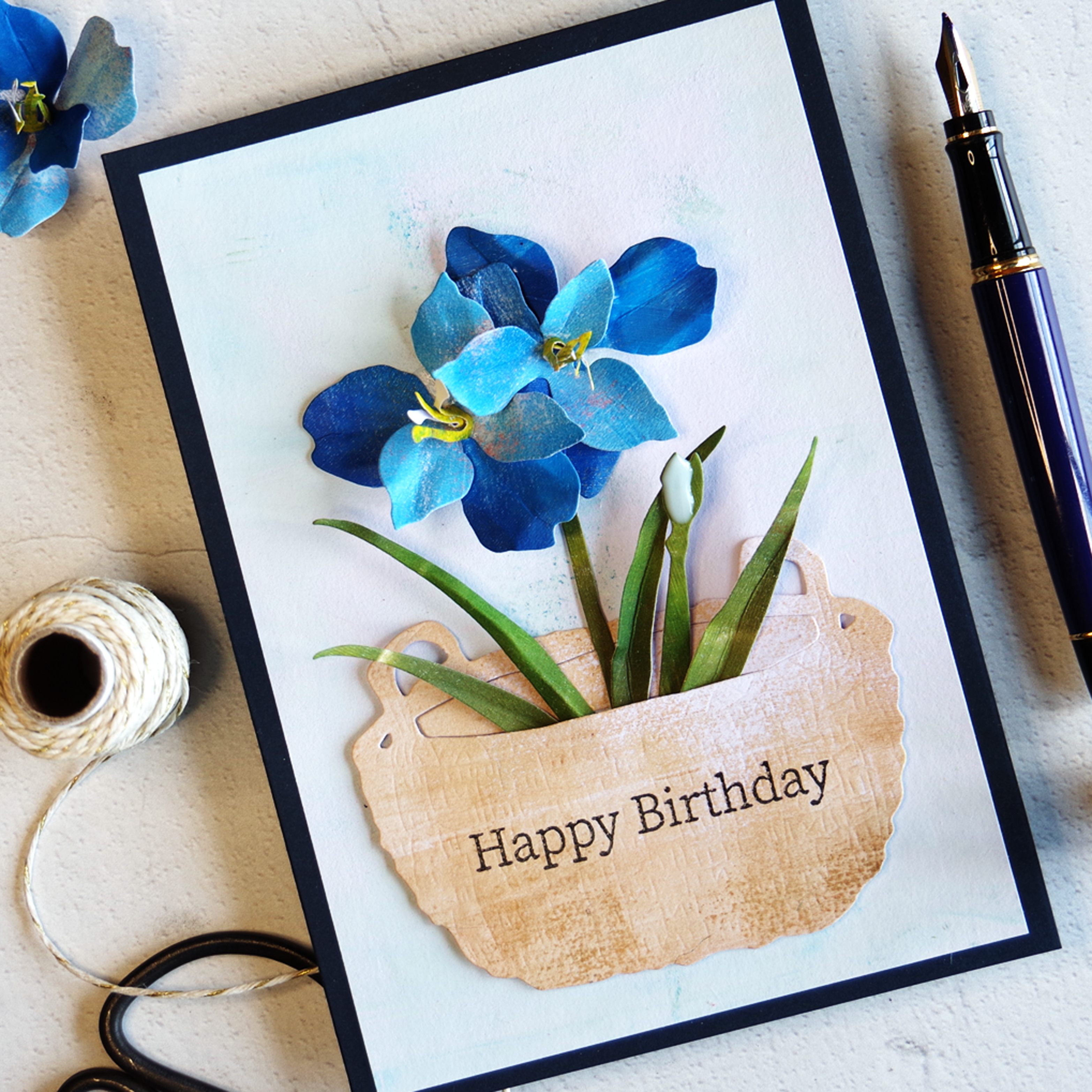 Mixed Media card using Gel Press Die Cut Prints