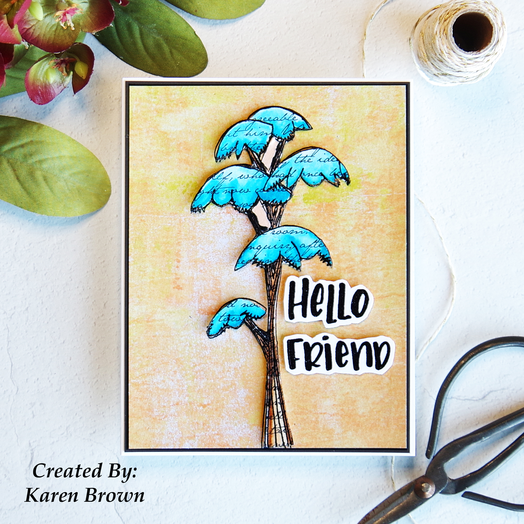 Paper Artsy Whimsical Tree with Fresco Finish Chalk Acrylic Background