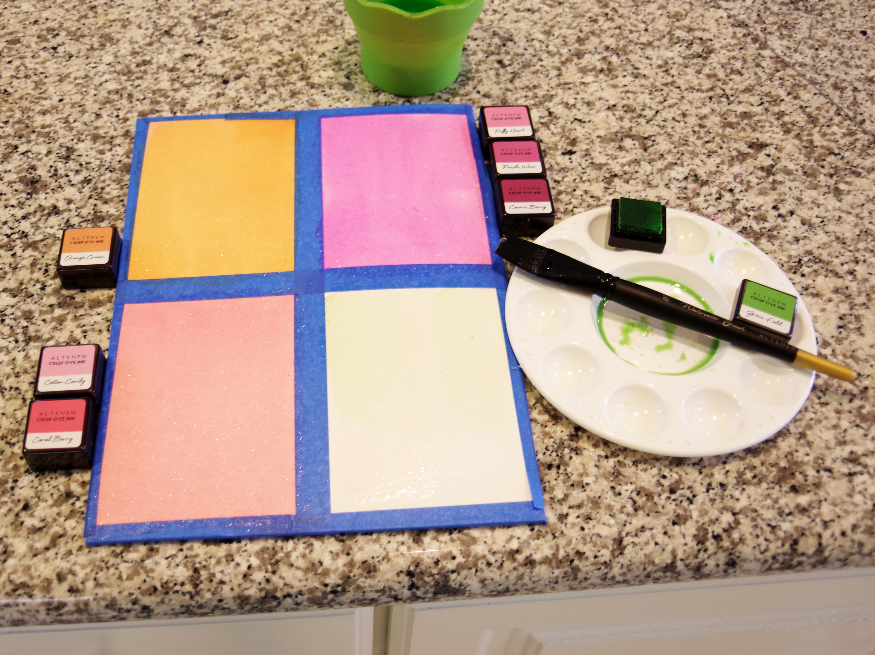 How to make glitter cardstock using Altenew Shimmer Spray.