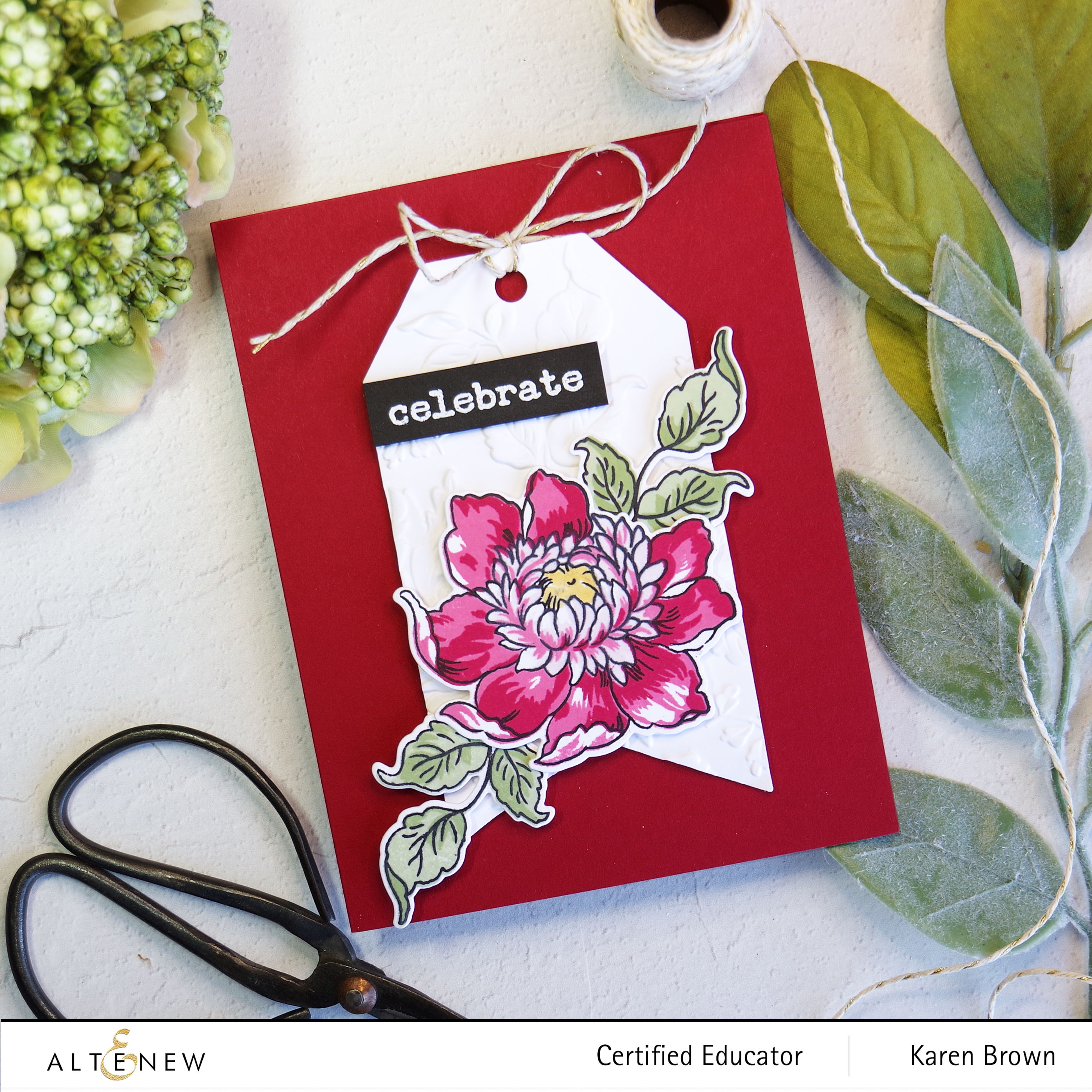 Altenew Majestic Bouquet + Majestic Bloom 3D Embossing Folder handmade card.