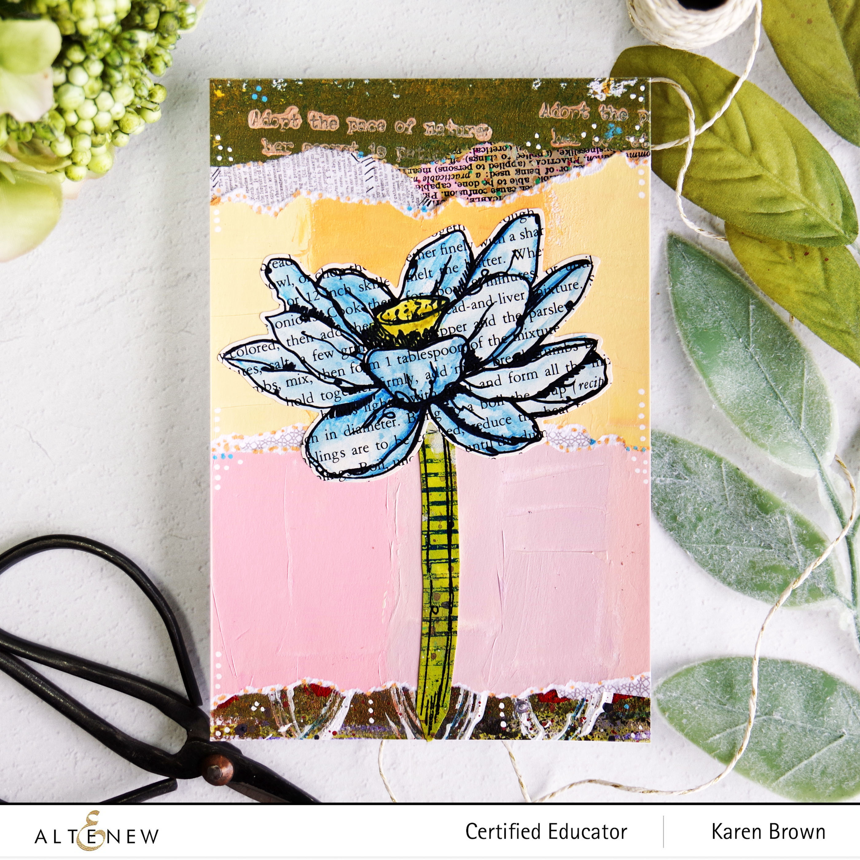 Altenew's Inked Lotus Stamp + Custom Mixing Acrylic Backgrounds