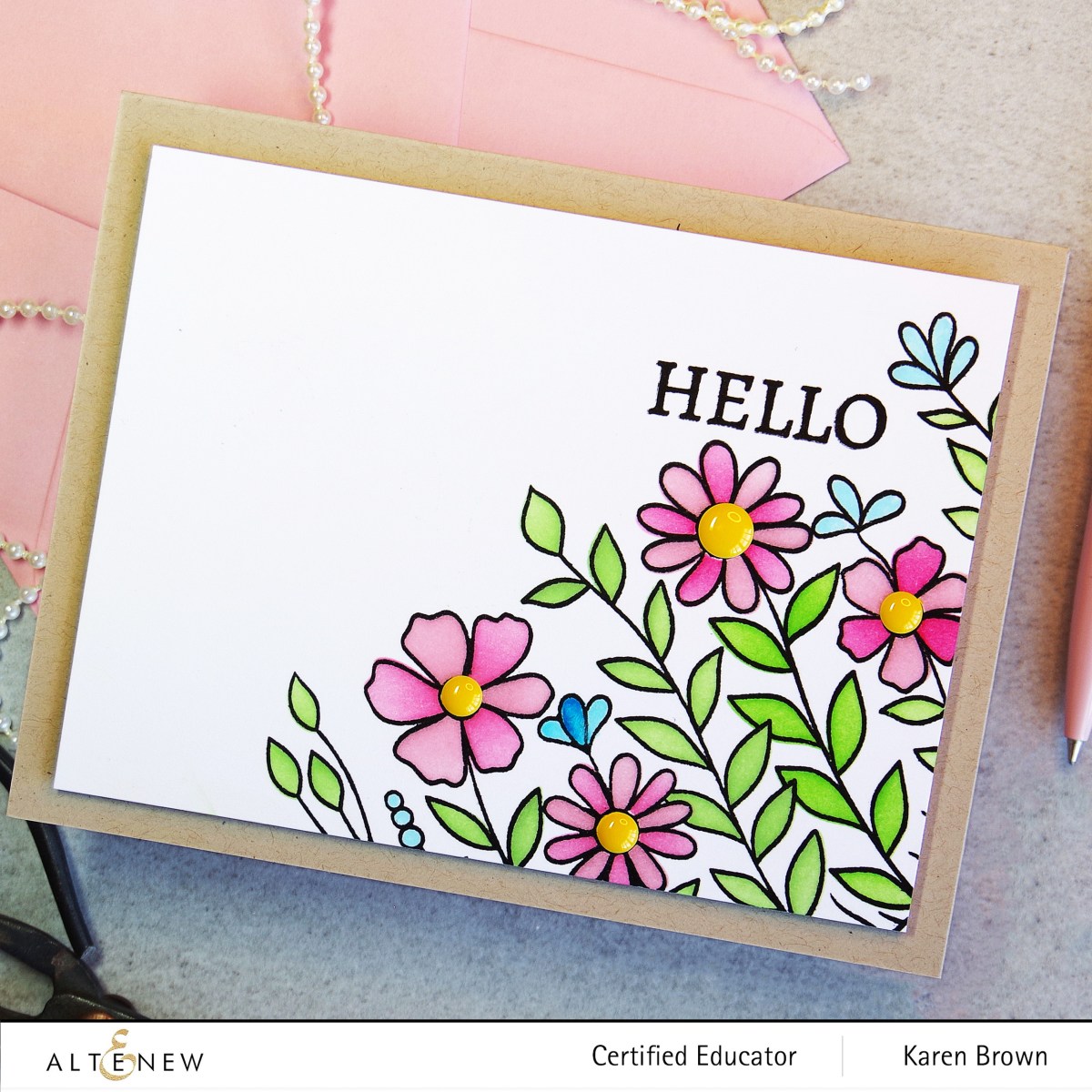 Altenew's Arch of Flowers Stamp and Coloring Stencil.