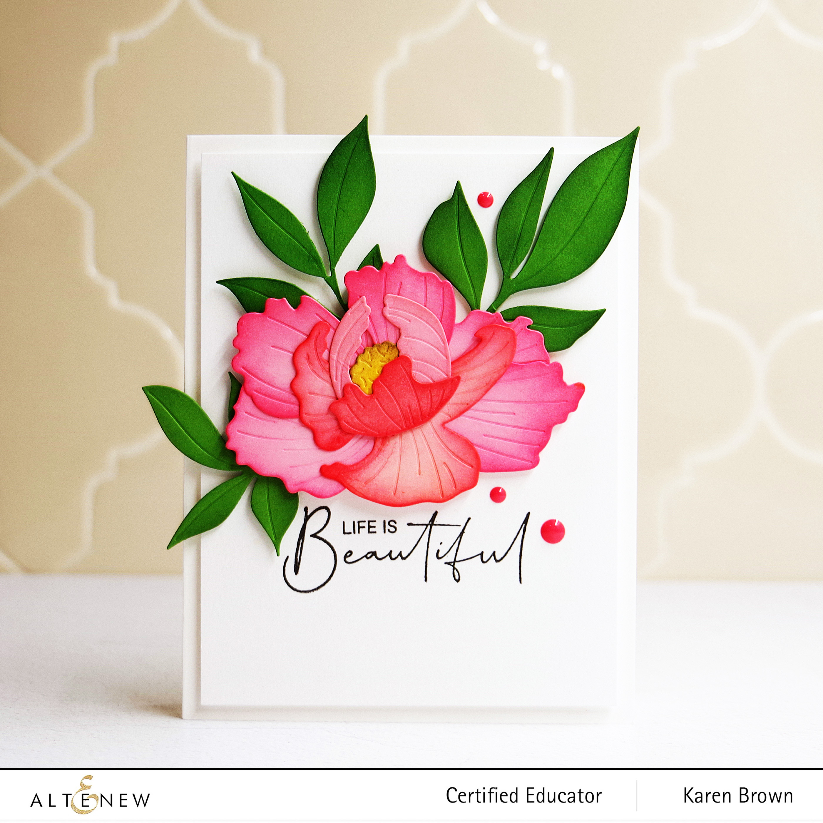 Altenew Craft-A-Flower Open Peony die  kit handmade card