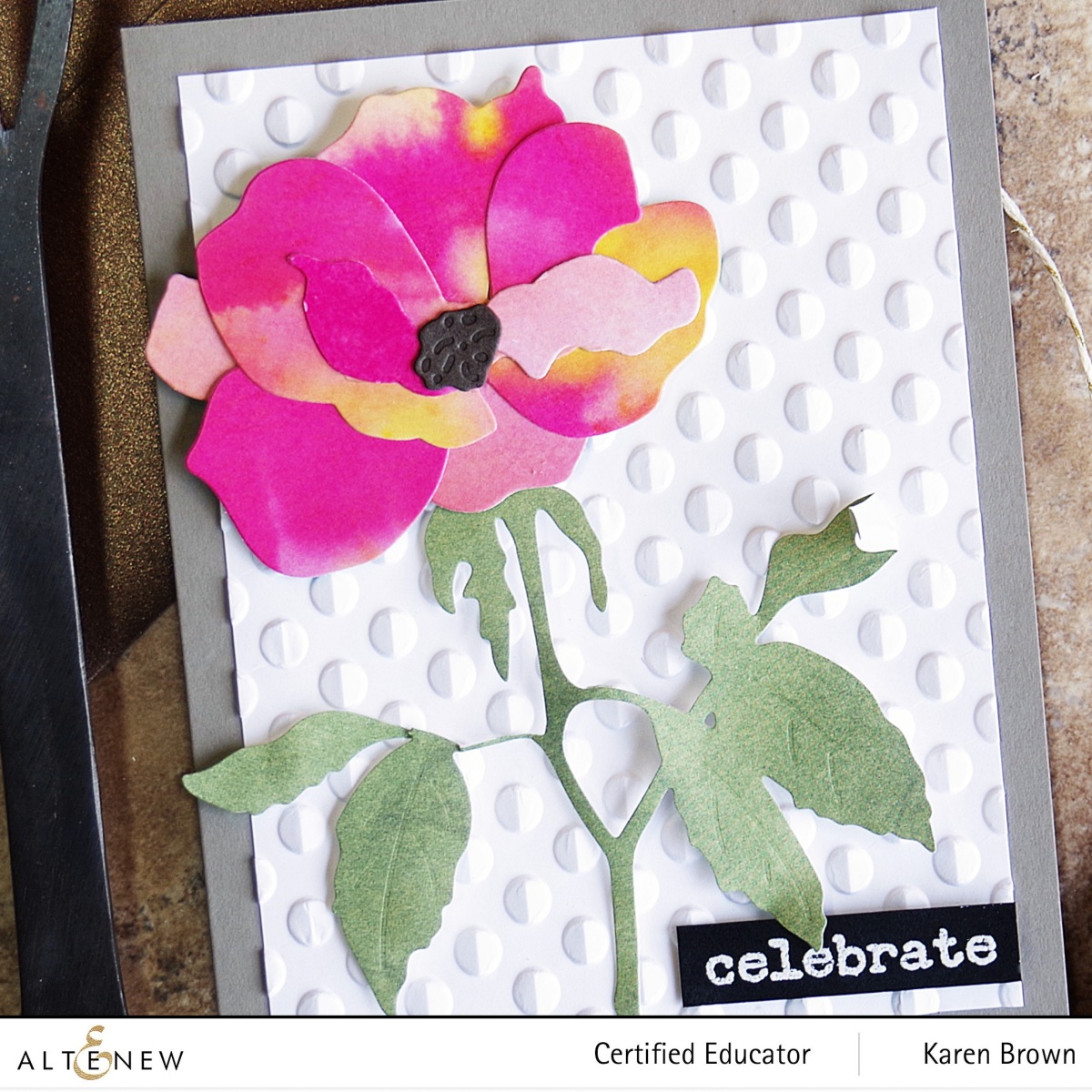 Altenew Playful Circles 3 D Embossing Folder + Enchanting Washes designer paper pack.