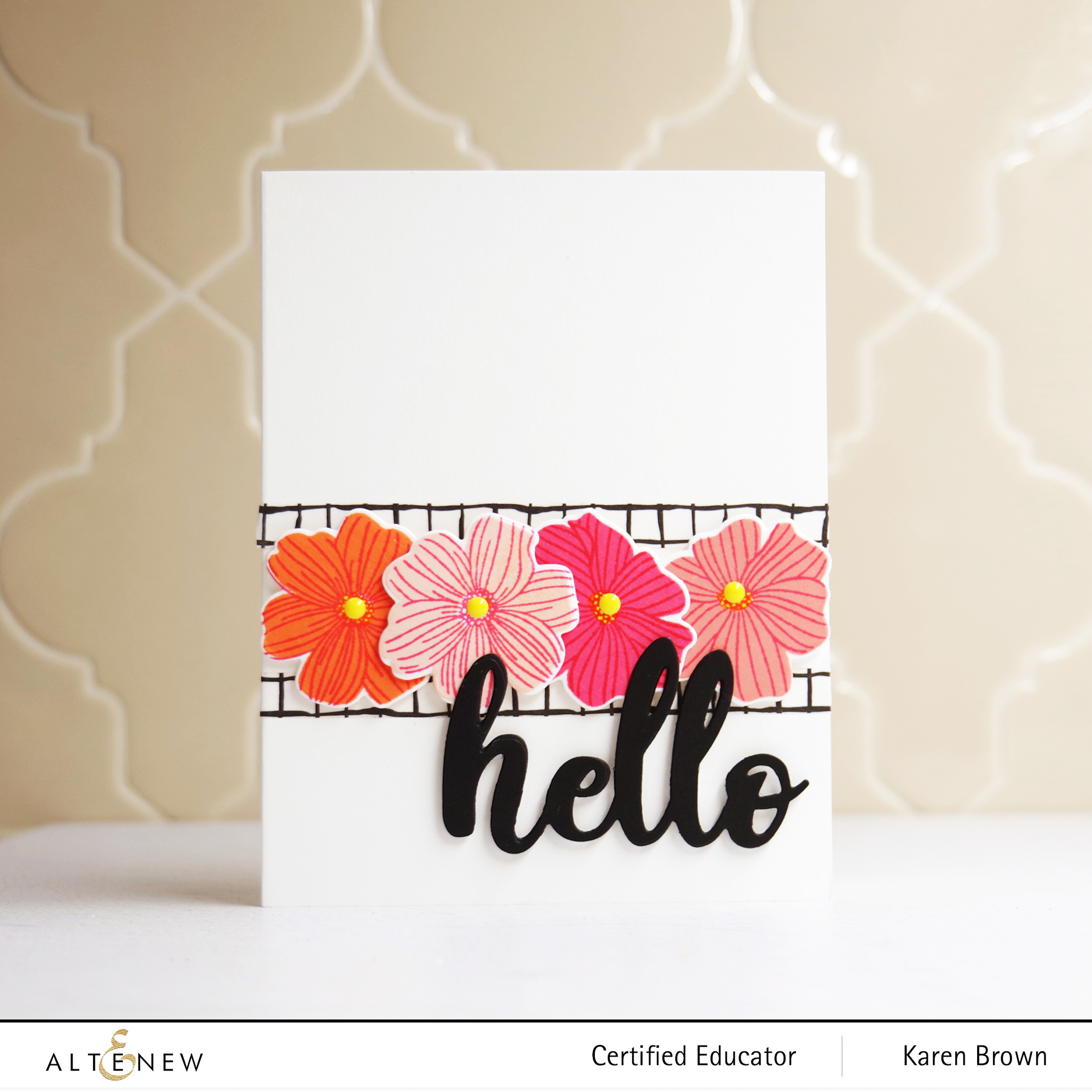 Quick and Easy stamped and die cut handmade card with Altenew's Precious Doodles Stamp Layering Set.