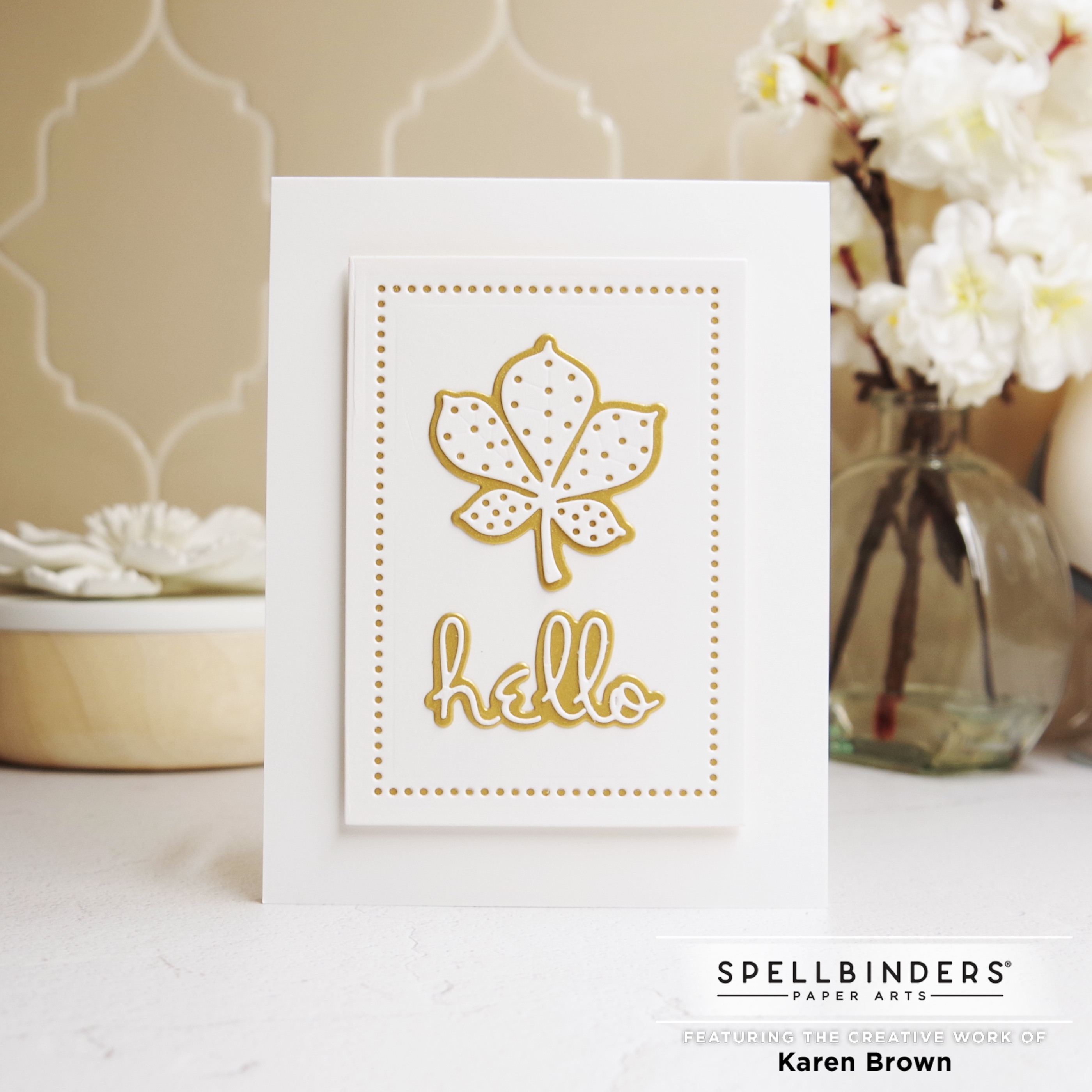 Spellbinders Unstitched Leaf Card.