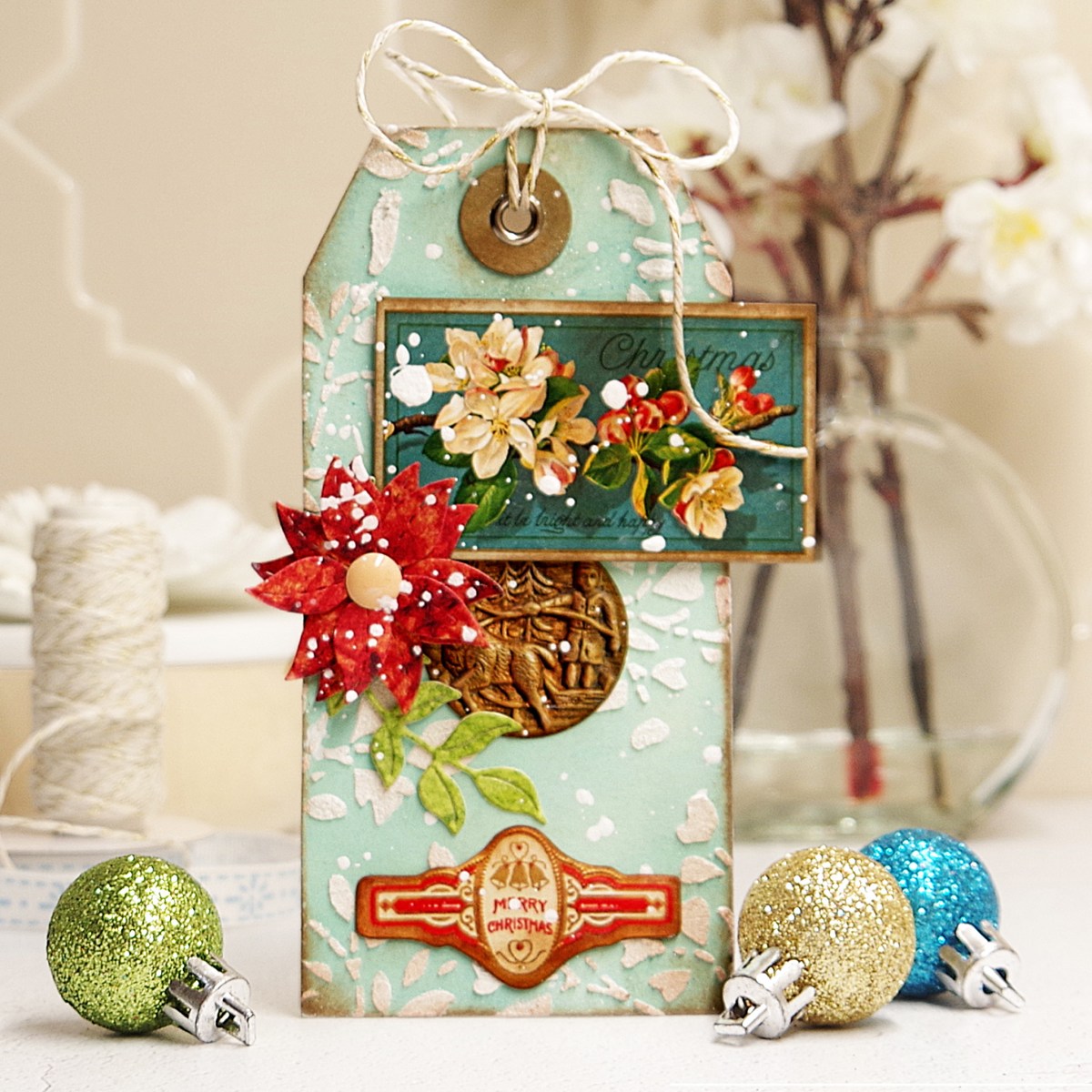 Adding texture and interest with grit paste and a stencil in cardmaking.