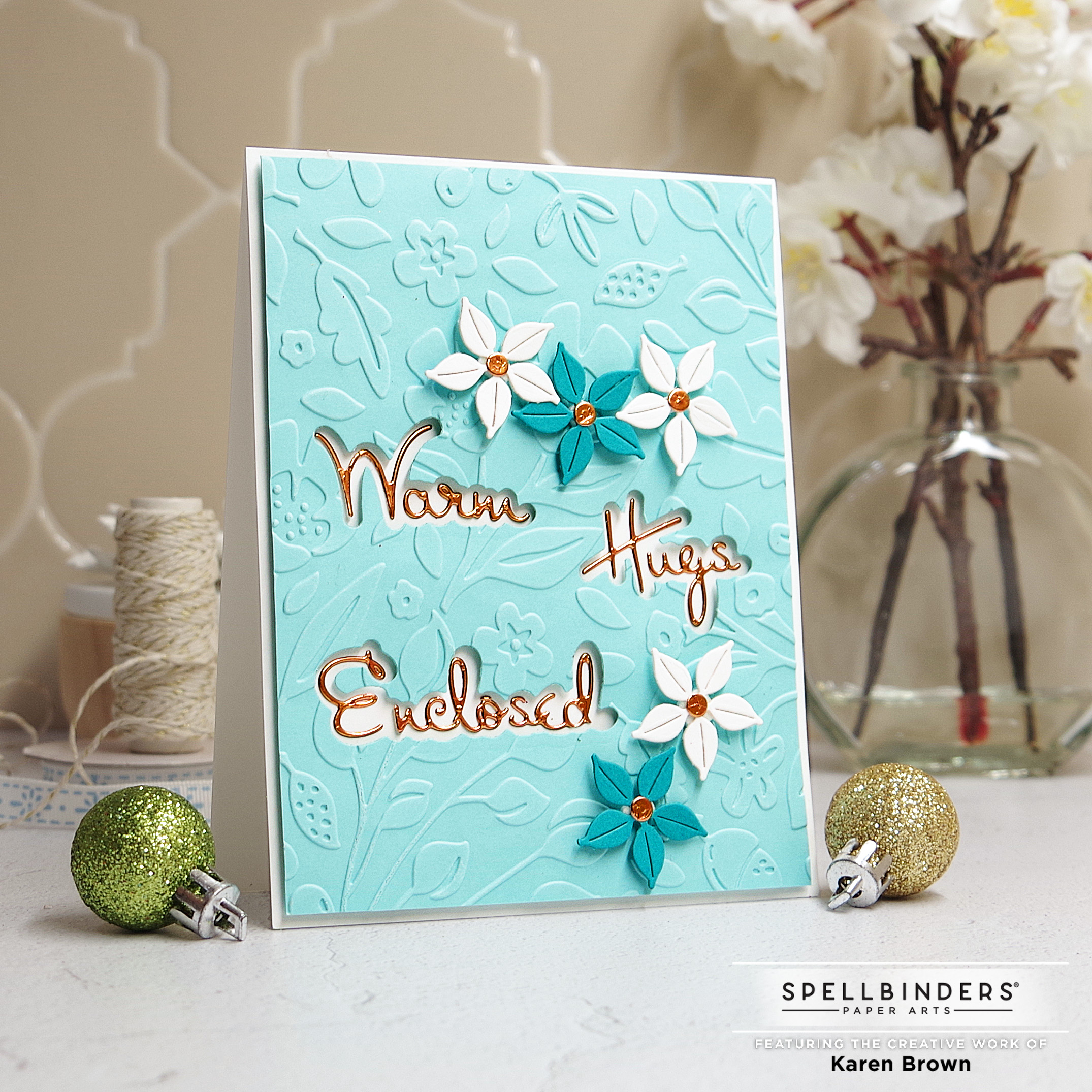 Spellbinders October 2022 Small Die of the Month (Outlined Christmas Sentiments) Club Kit card.