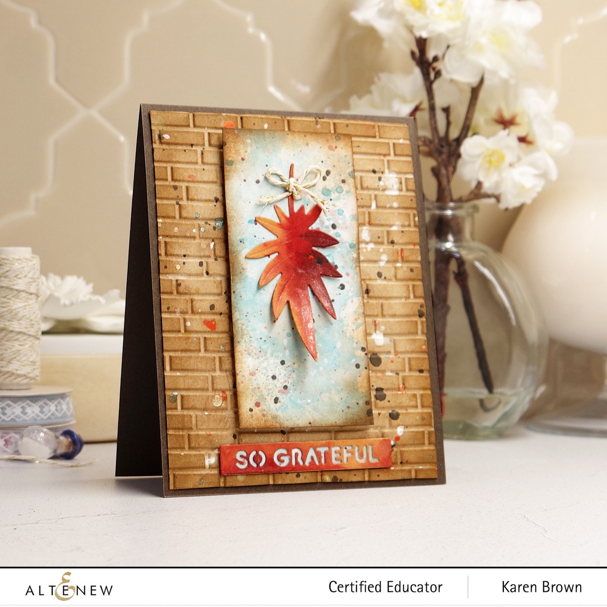 Altenew's Bricked Wall 3D Embossing Folder on Mixed Media cards.
