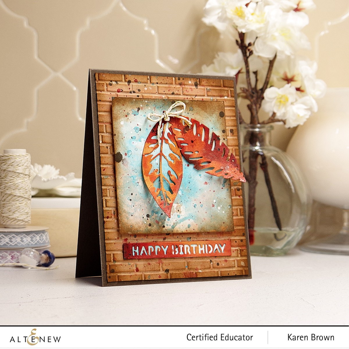 Messy masculine mixed media card