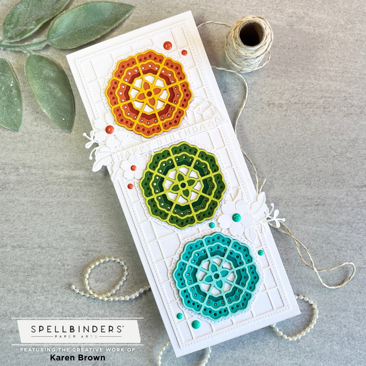 Spellbinders Stylized Floral Kaleidscope Slimline Kit 