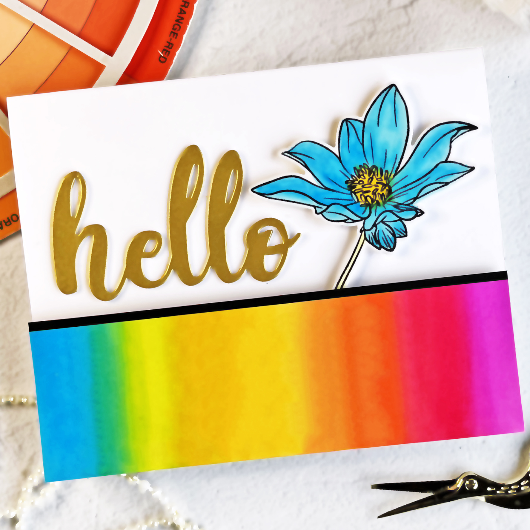 Altenew's Mini Dahlia Stamp and Die Set + handmade card