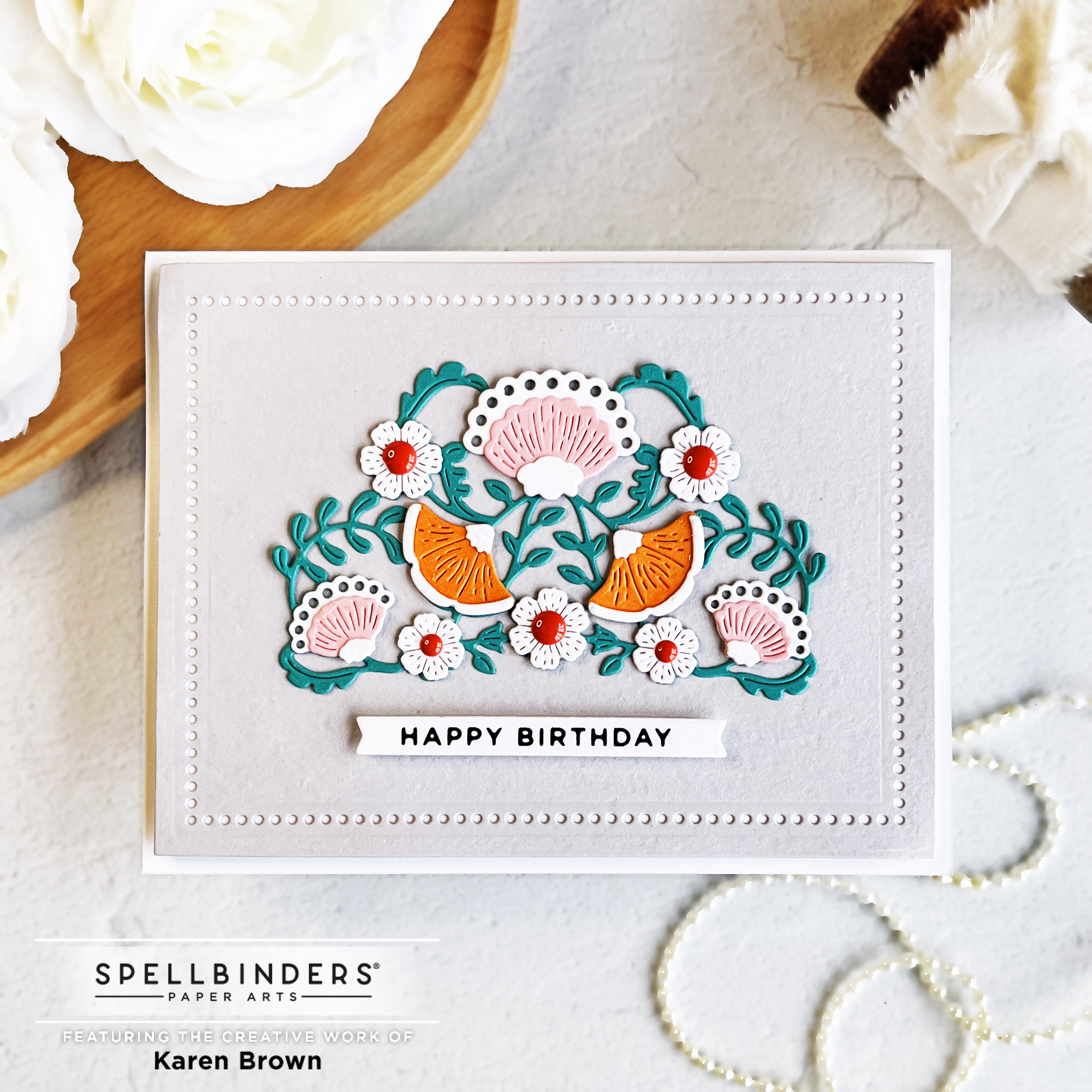 Spellbinders Four Petal Bloom Reflection Die Kit: S4-1263 + Handmade Card