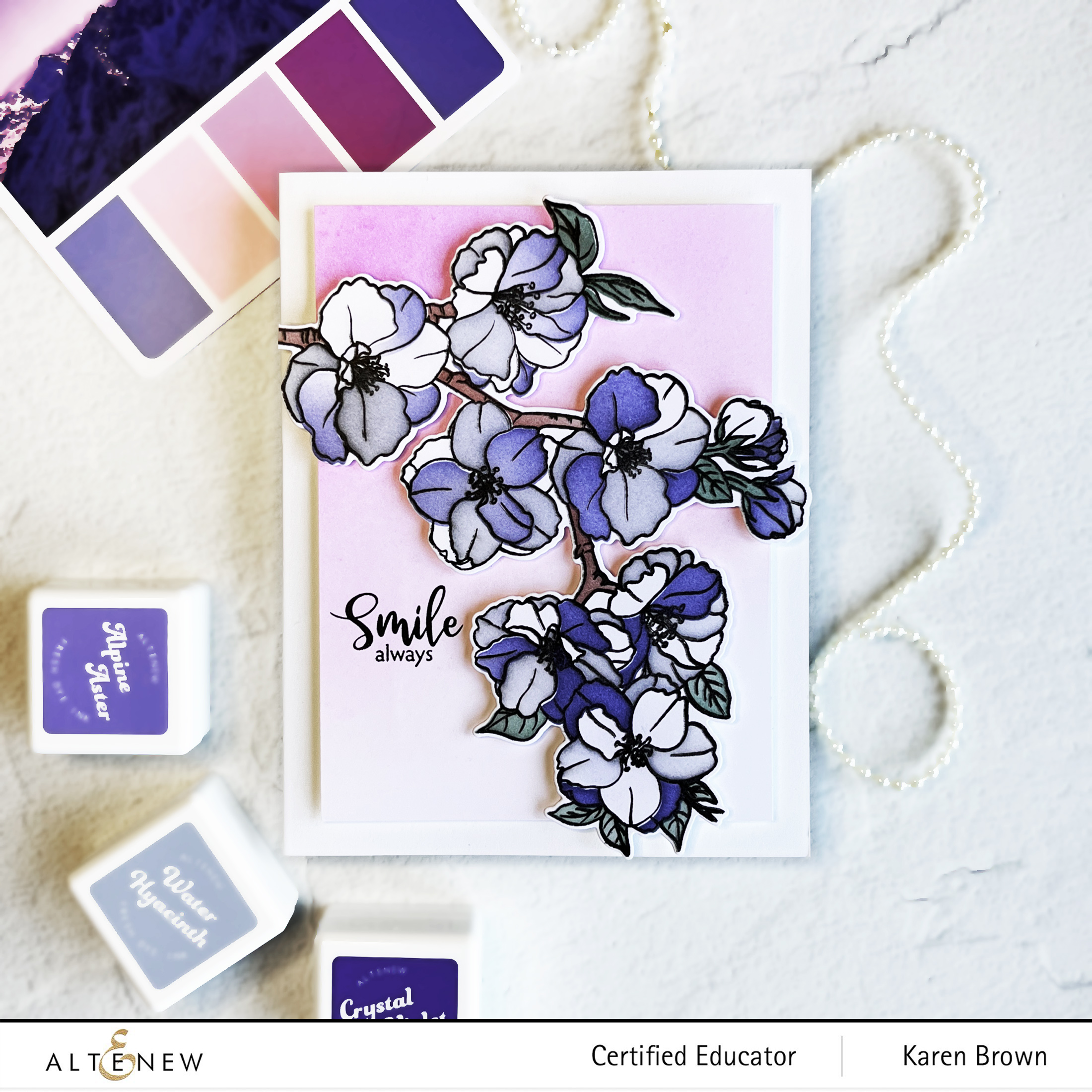 How to Use Coloring Stencils + Altenew's Stunning Sakura floral stamp