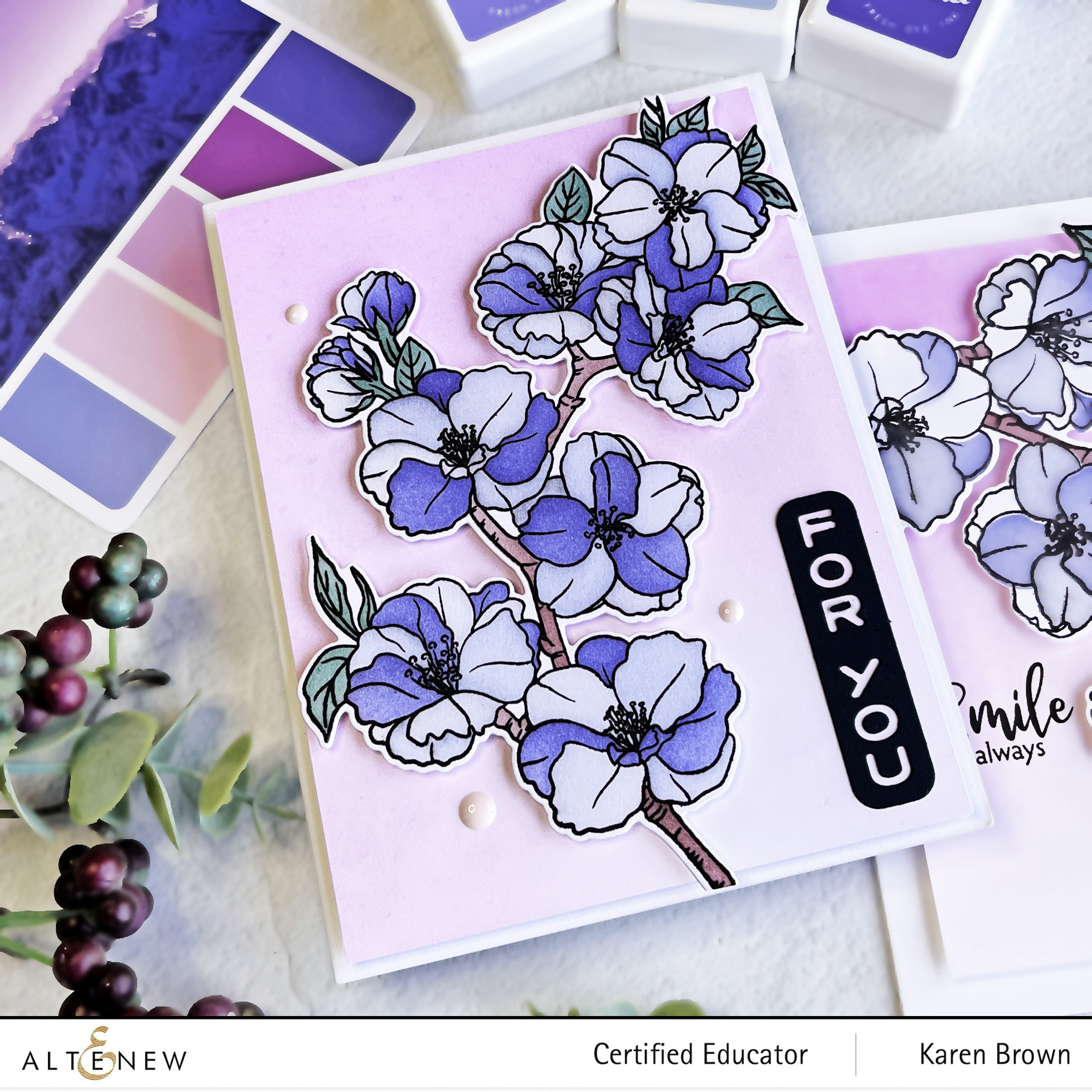 Altenew's Stunning Sakura + Trailblazing Fresh Dye Ink + Card