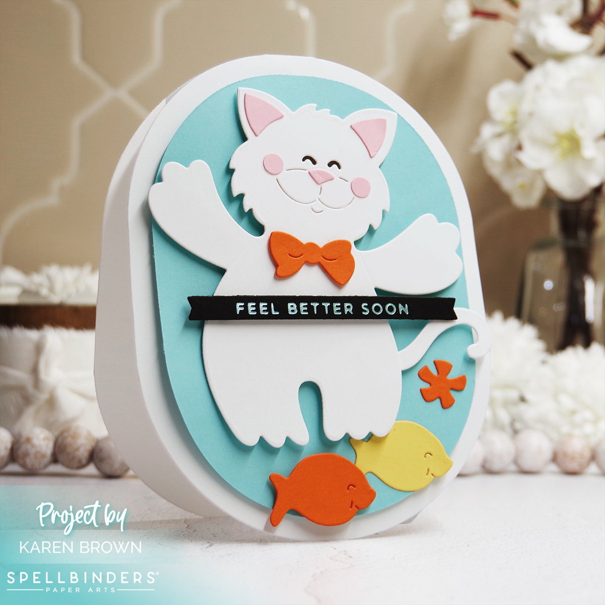 Spellbinders Stampendous Kitty Hugs (S5-587) easy die cut Get Well card.