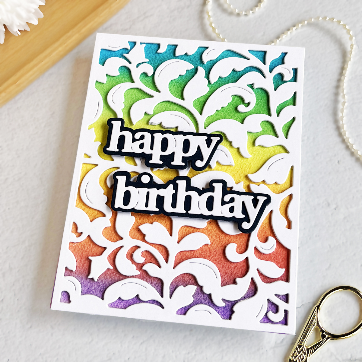 Waffle Flower Flourish Panel + Using inexpensive Crayola Watercolors in Cardmaking 