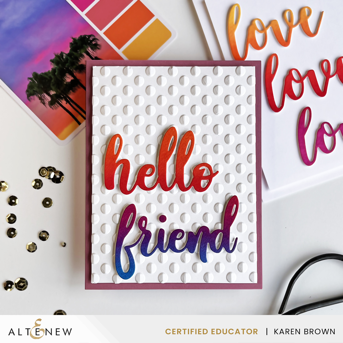 Hello Friend handmade card.