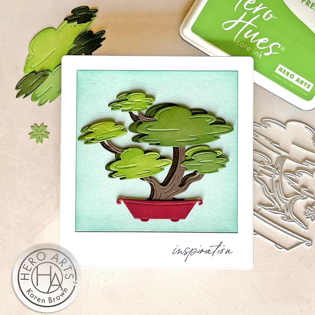 Lovely handmade die cut Bonsai Tree greeting card.