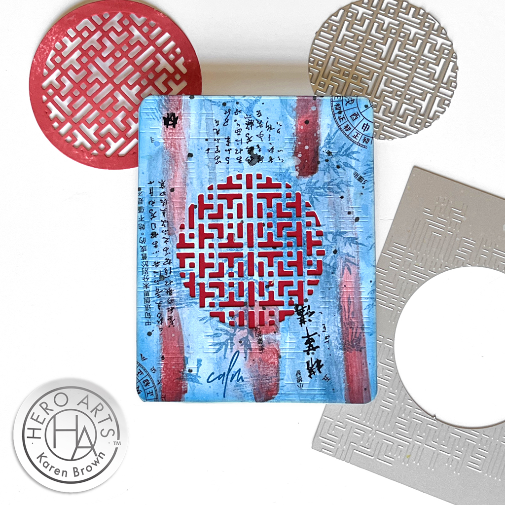 Colorful card using Hero Arts March 2024 My Monthly Hero Classic Kit with the included ink cubes.