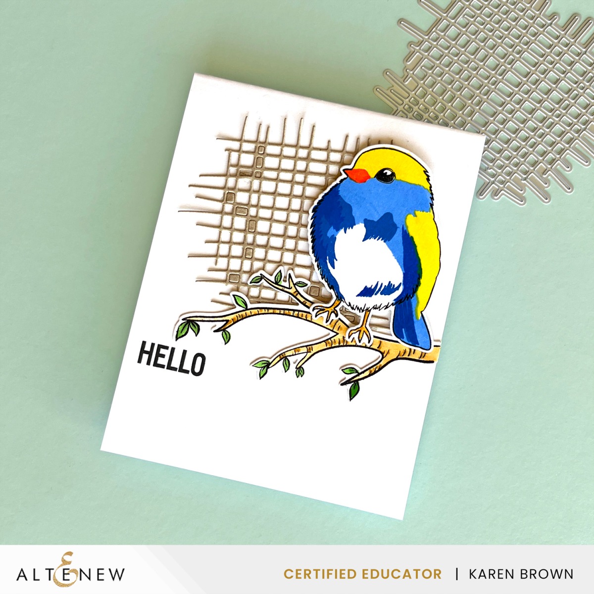 Cardmaking with Altenew Bird of the Woods stamp and die bundle.