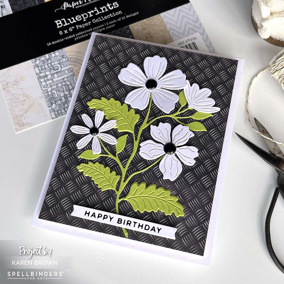 Paper Rose Blueprints printed paper collection is funky, interesting and adds an edgy vibe to your papercrafting, cardmaking and scrapbooking projects.  