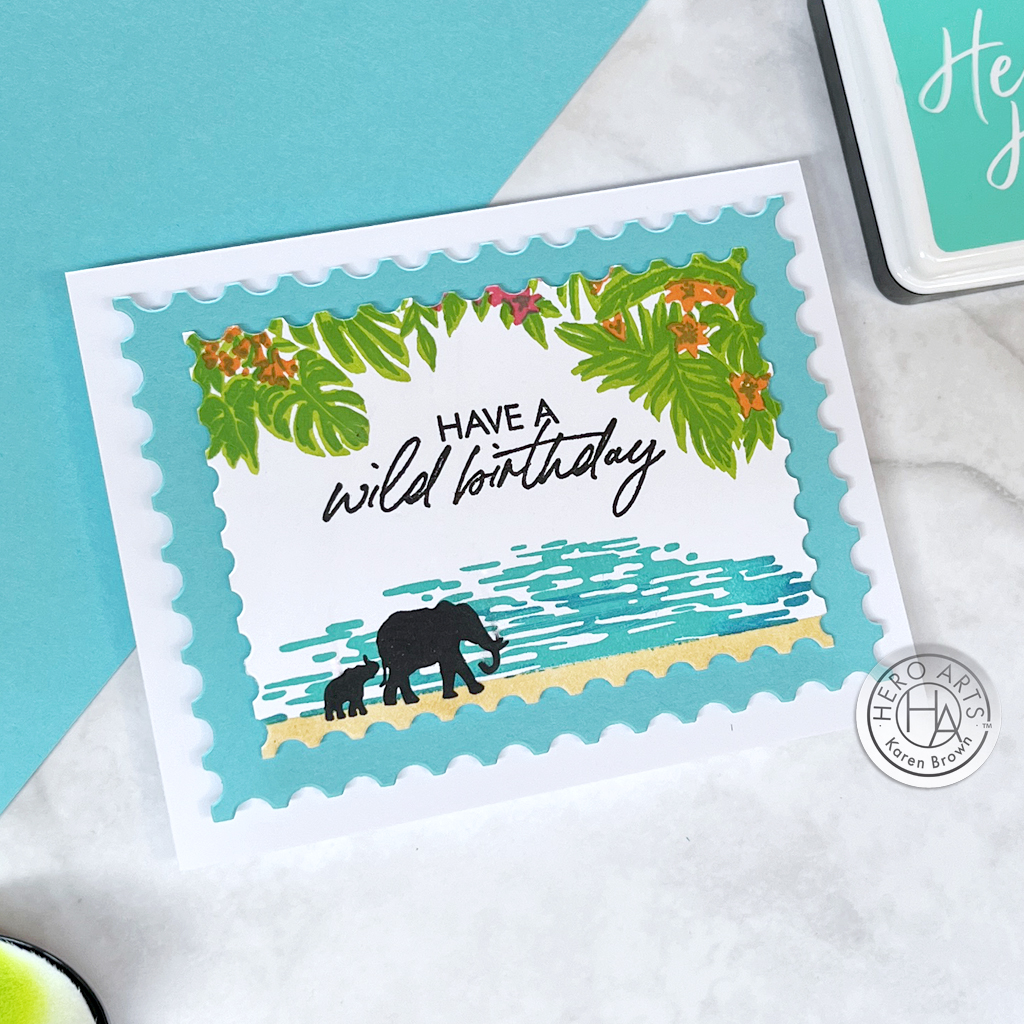Colorful playful "have a wild birtthday" homemade card created with Hero Studio August 2024 Card Kit of the Month.