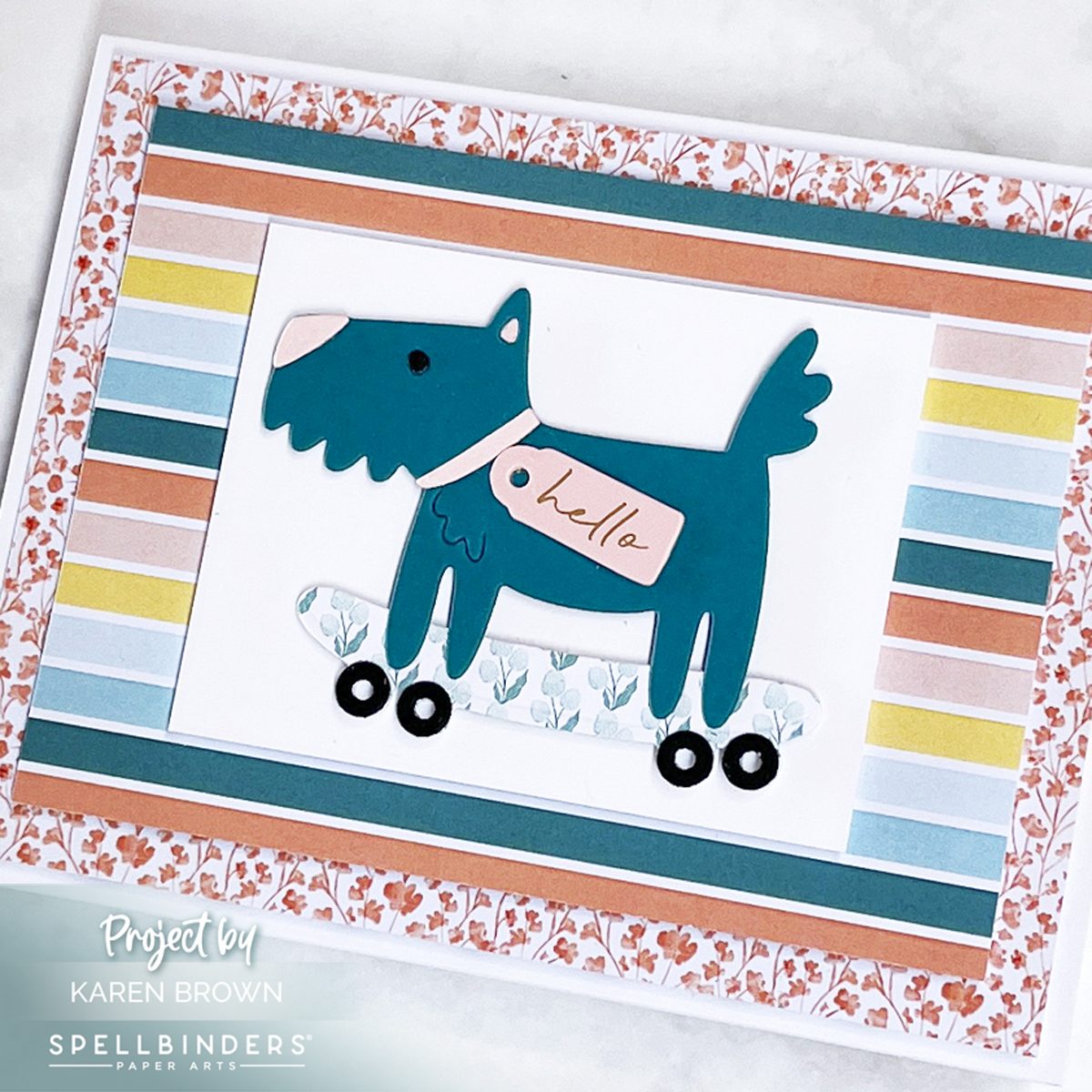 Maya's Garden Paper + Spellbinders Skateboarking Terry handmade card