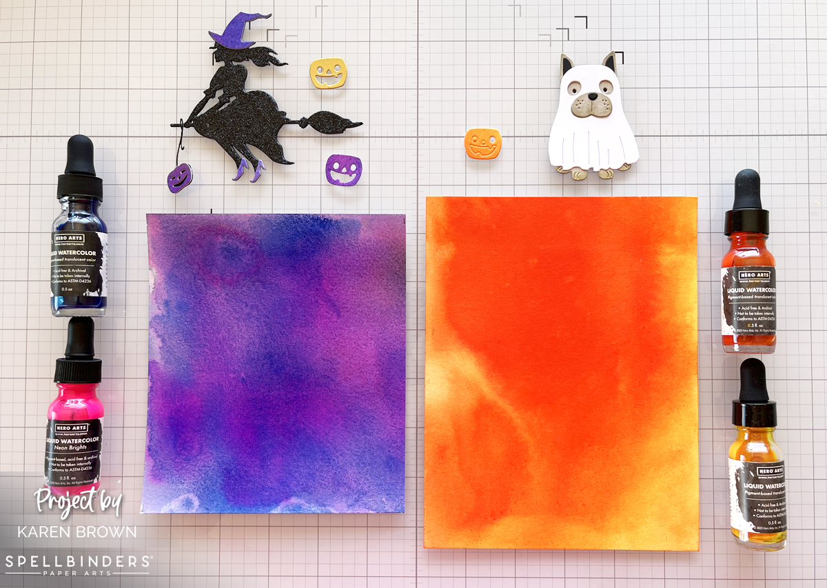 How to create colorful vivid card backgrounds with liquid watercolors.