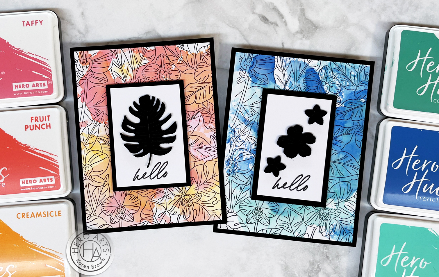 How to make colorful ink smoosh backgrounds for your handmade cards.