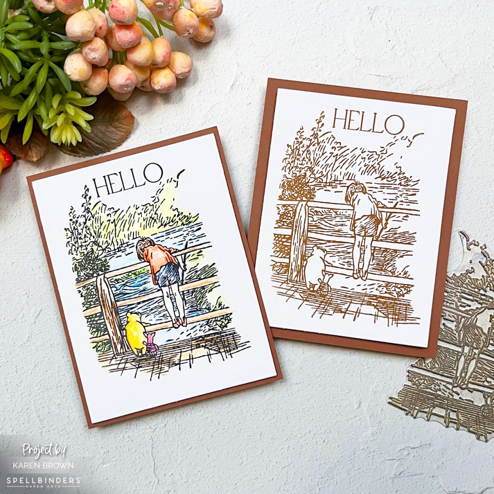 Winnie the Pooh BetterPress letterpress card 2 ways