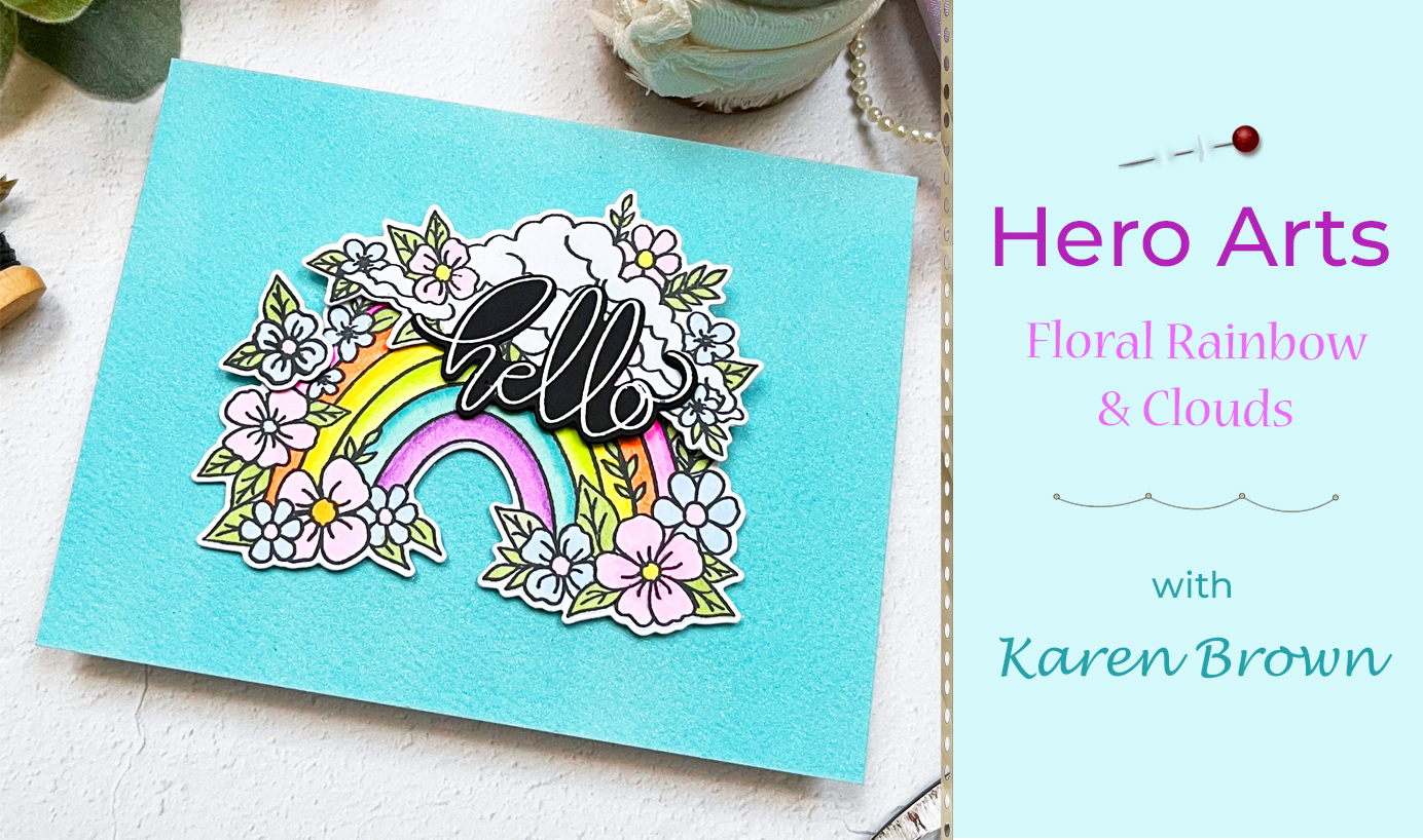 Tips and Tutorial on how to make a floral rainbow card with a custom tinted DIY glitter cardstock background.
