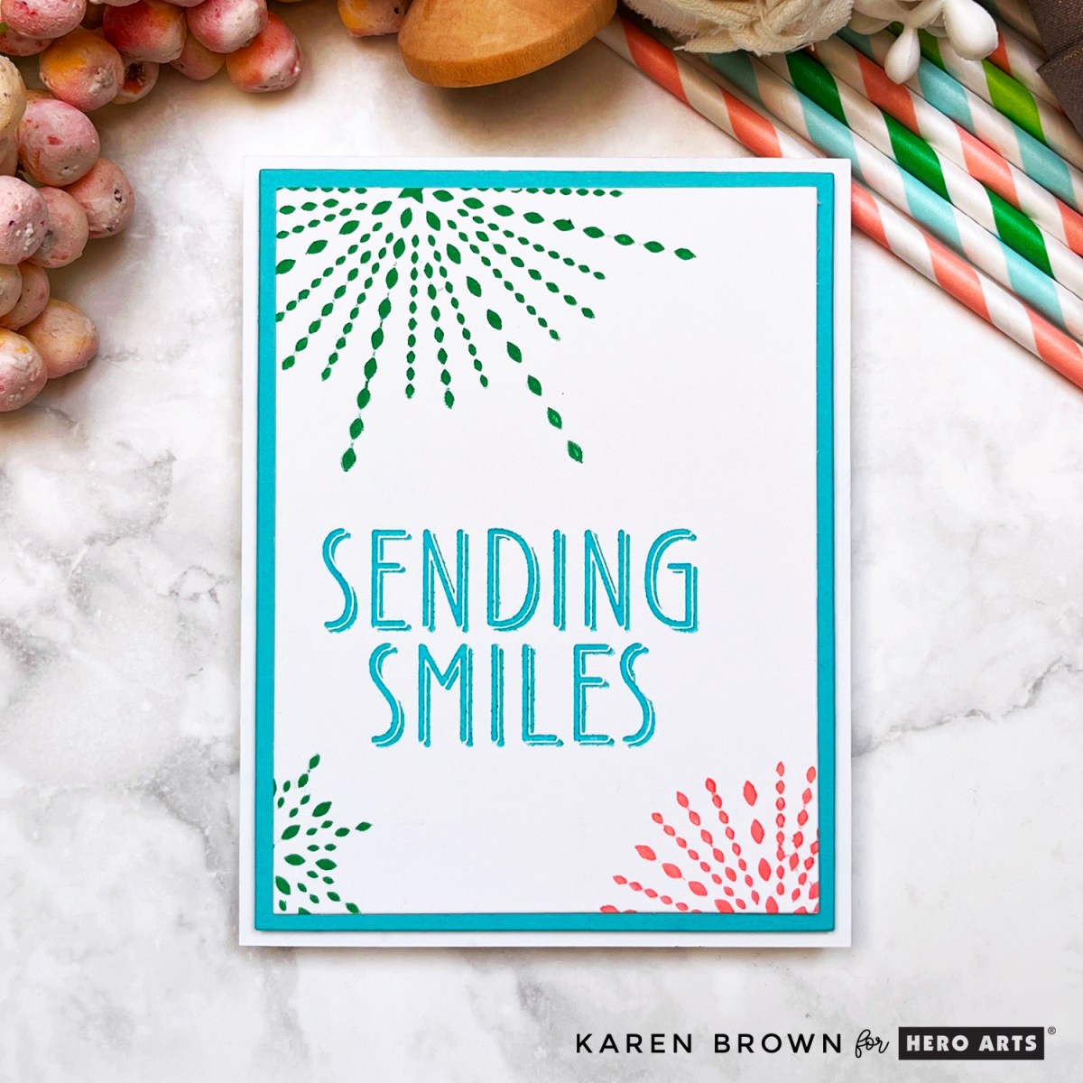 Best BetterPress LetterPress Birthday and Graduation card in festive aqua, green and coral.