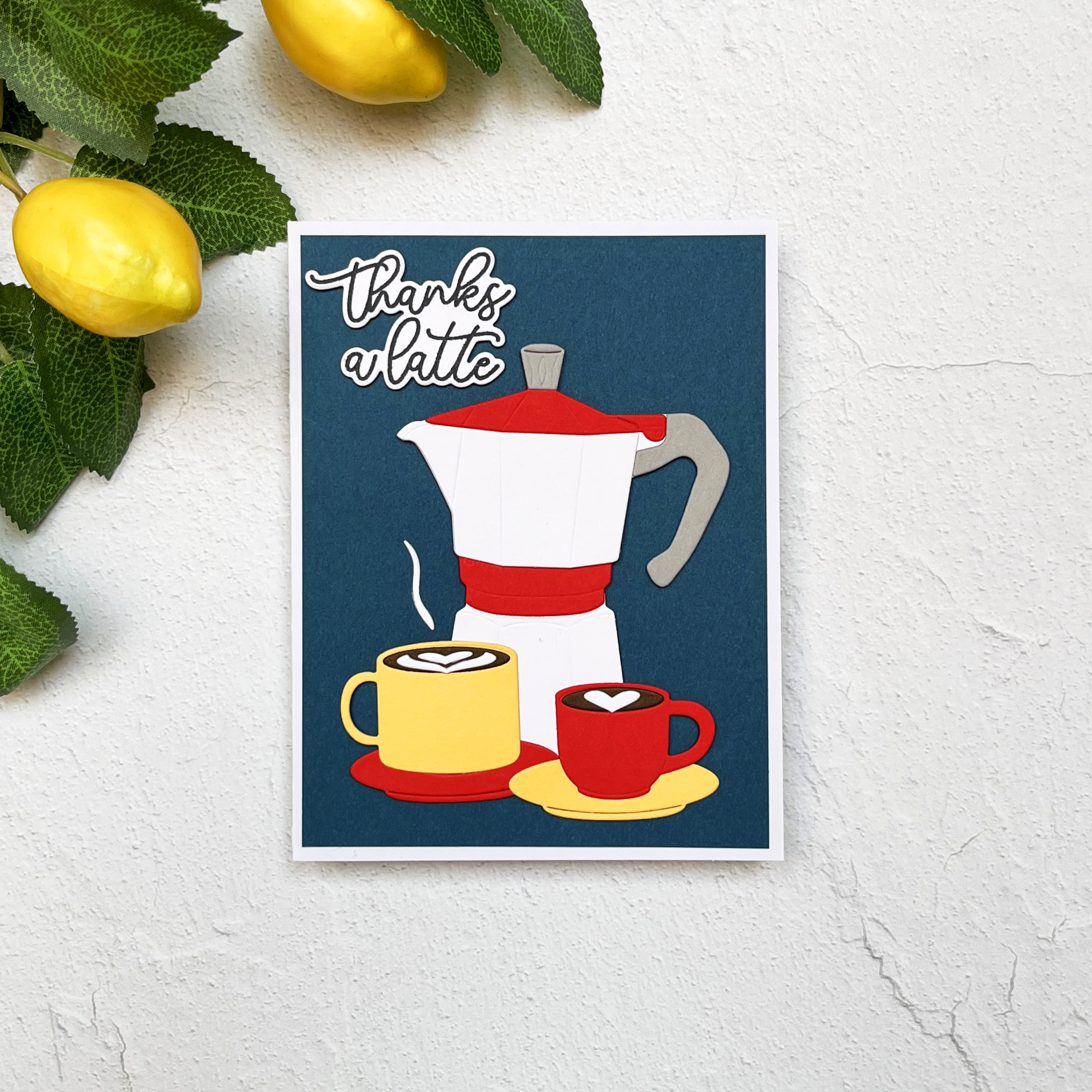 Coffee Latte theme die cut card.
