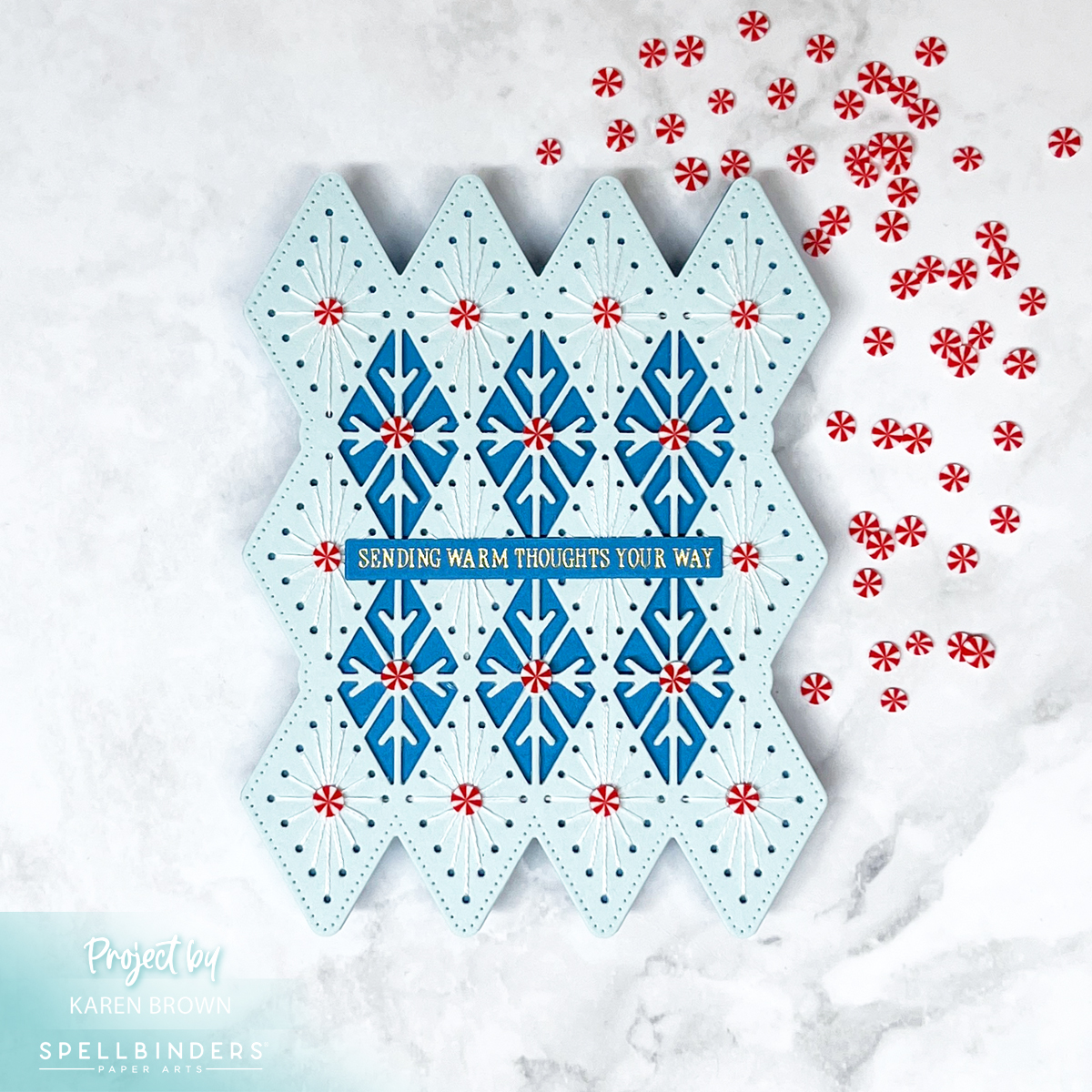 Striking hand-stitched card created with Spellbinders July 2025 Stitching Die of the Month Kit.