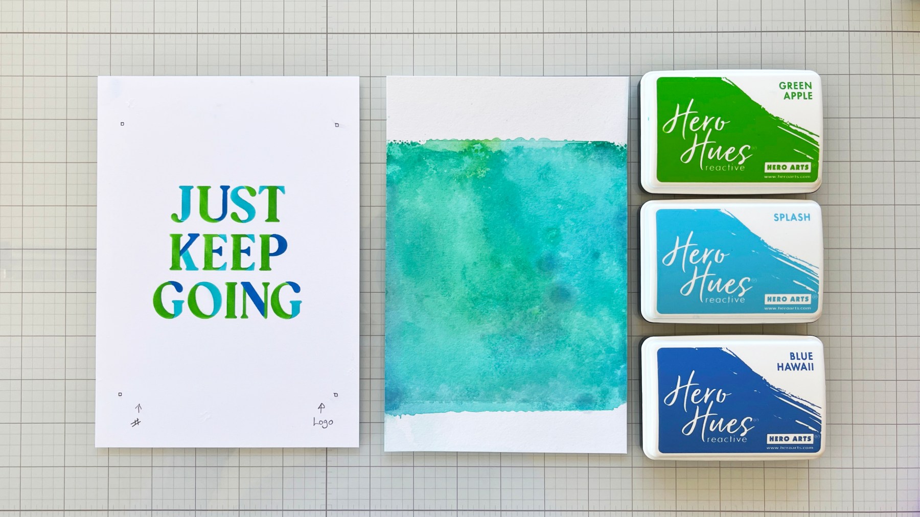 Creating an "ink smoosh" background that coordinates with your stenciled focal point